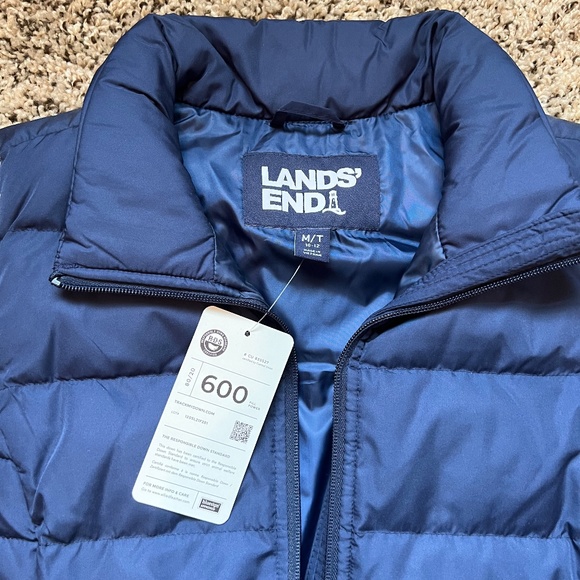 Lands' End Women's Puffer Down Vest, Deep Sea Navy - Picture 3 of 3